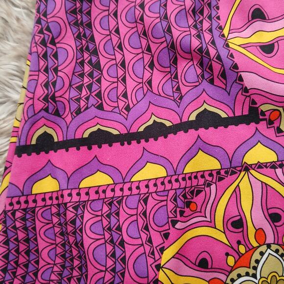 Leg Avenue Women’s Go Go Girl Dress M Pink Psychedelic Floral Print Bell Sleeve - Picture 3 of 13